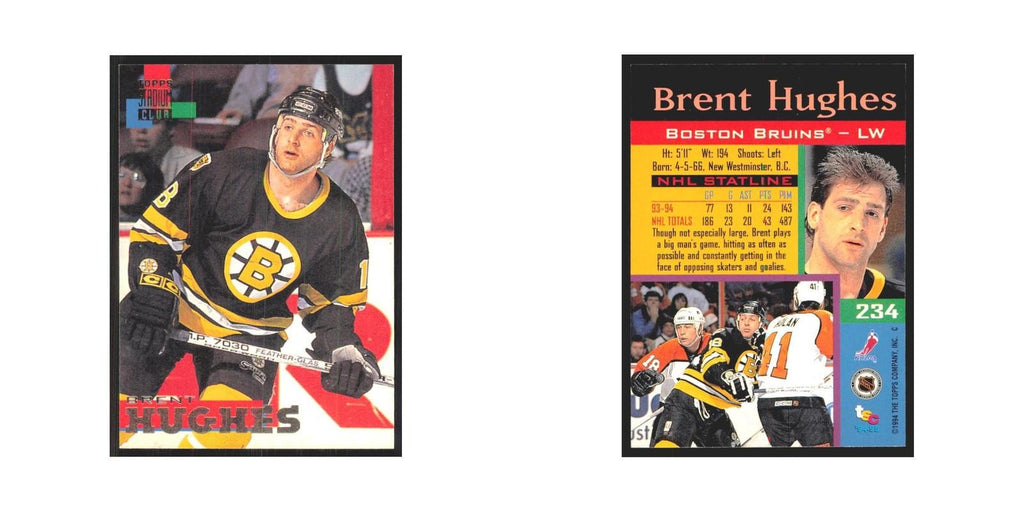 1994 Stadium Club Brent Hughes Boston Bruins #234