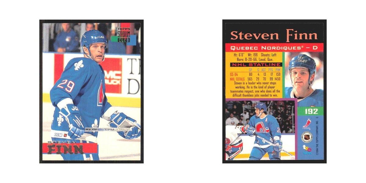 1994 Stadium Club Steven Finn Quebec Nordiques #192