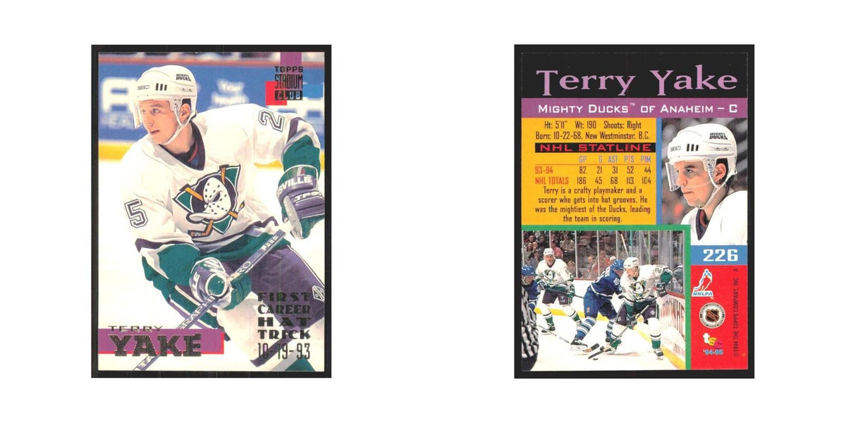 1994 Stadium Club Terry Yake Anaheim Mighty Ducks #226