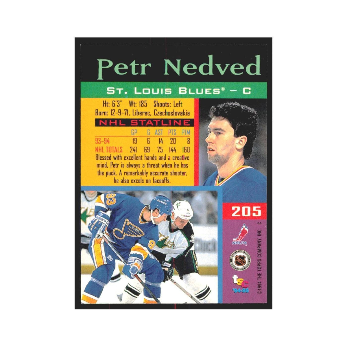 1994 Stadium Club Petr Nedved St. Louis Blues #205