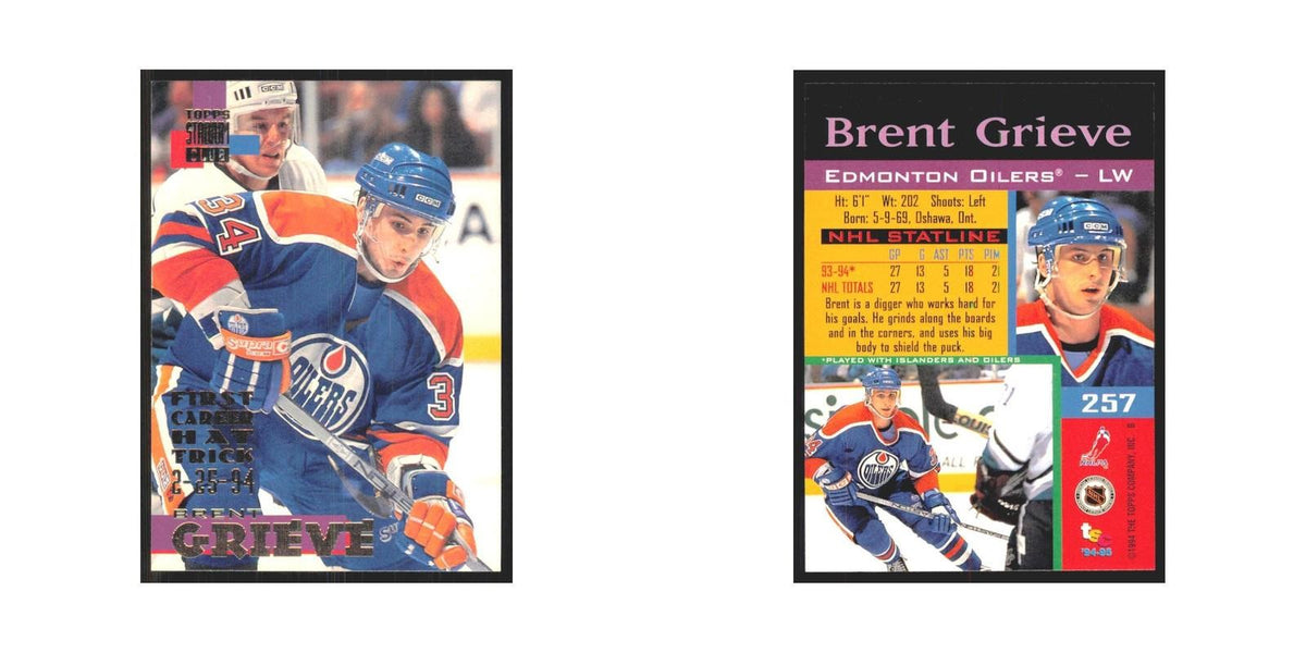 1994 Stadium Club Brent Grieve Edmonton Oilers #257