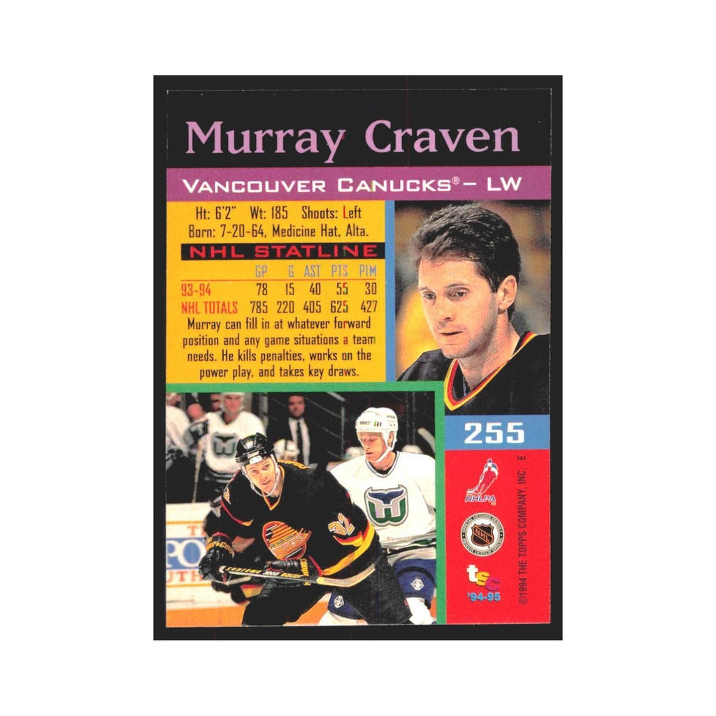 1994 Stadium Club Murray Craven Vancouver Canucks #255
