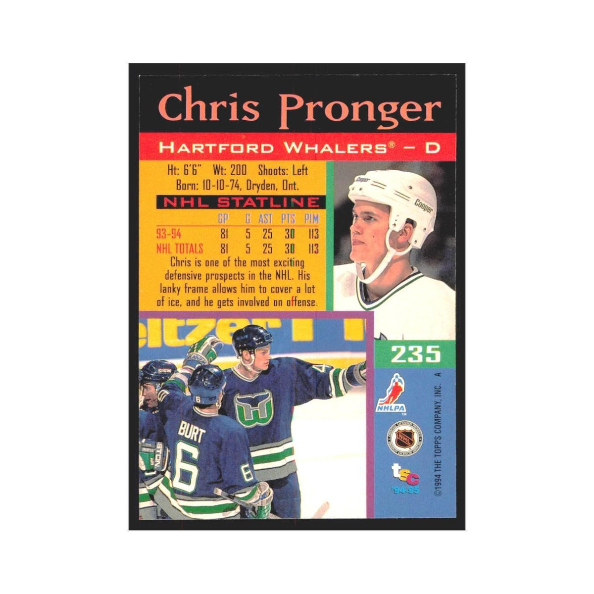 1994 Stadium Club Chris Pronger Hartford Whalers #235