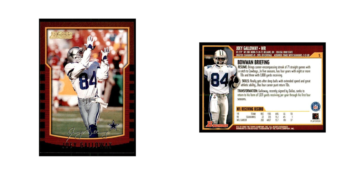 2000 Bowman Joey Galloway Football Cards #5.0