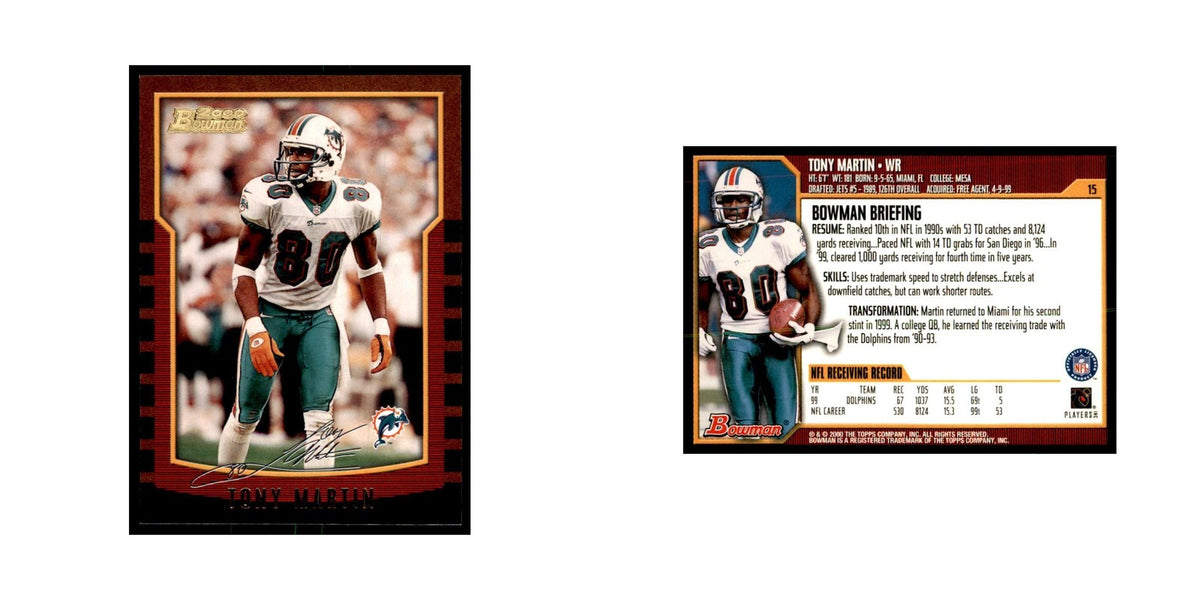 2000 Bowman Tony Martin Football Cards #15.0