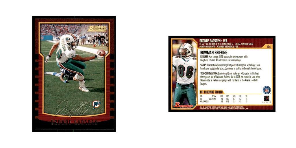 2000 Bowman Oronde Gadsden Football Cards #104.0
