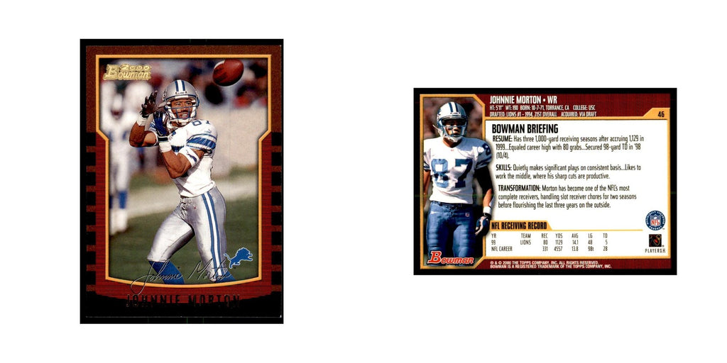 2000 Bowman Johnnie Morton Football Cards #46.0