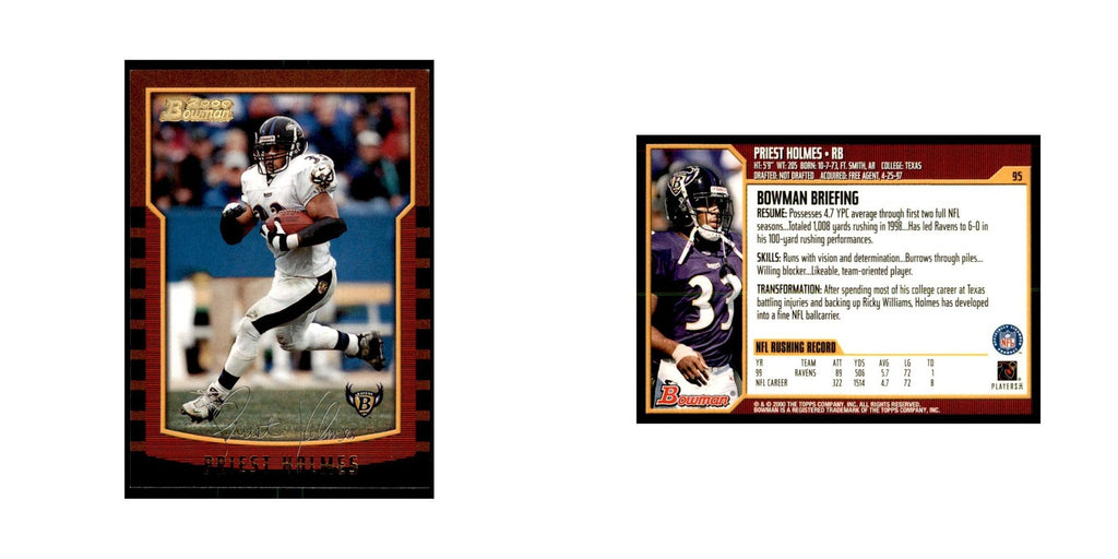 2000 Bowman Priest Holmes Football Cards #95.0