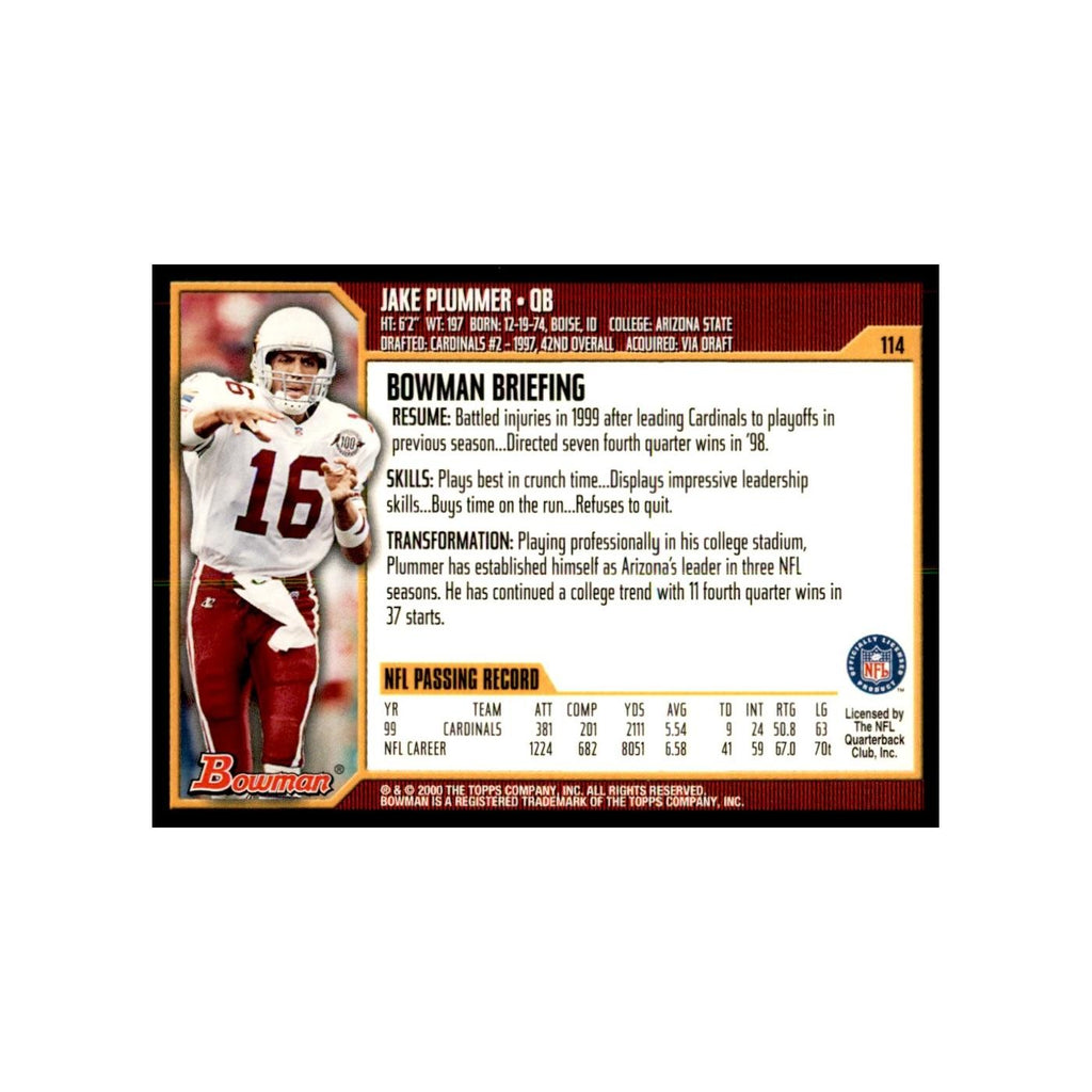 2000 Bowman Jake Plummer Football Cards #114.0
