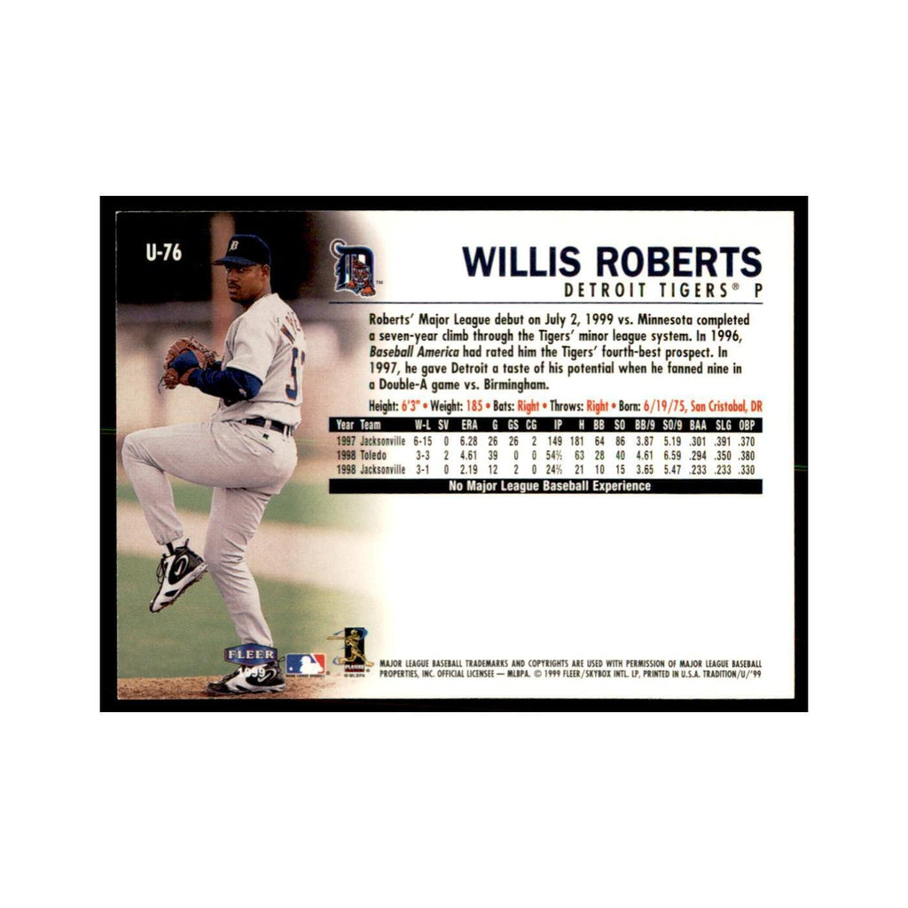1999 Fleer Tradition Update Willis Roberts Baseball Cards #U-76