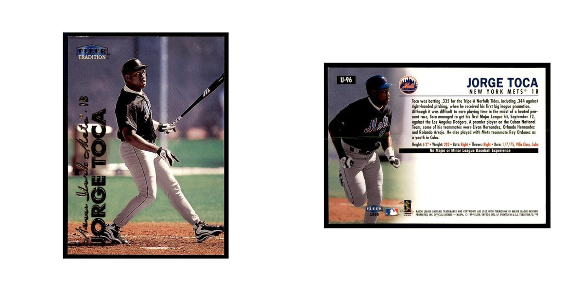 1999 Fleer Tradition Update Jorge Toca Baseball Cards #U-96