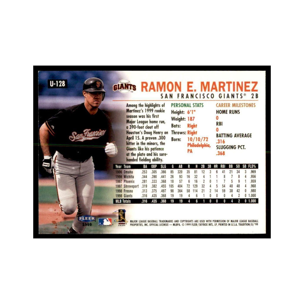 1999 Fleer Tradition Update Ramon E. Martinez Baseball Cards #U-128
