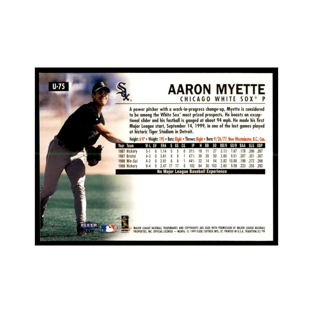 1999 Fleer Tradition Update Aaron Myette Baseball Cards #U-75