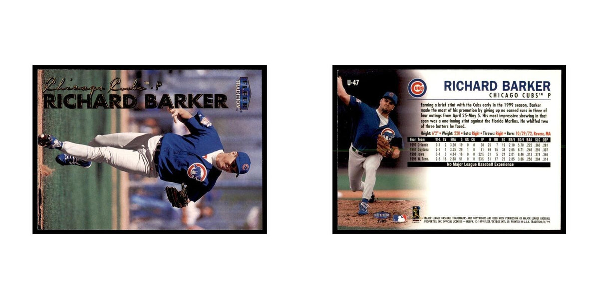 1999 Fleer Tradition Update Richard Barker Baseball Cards #U-47