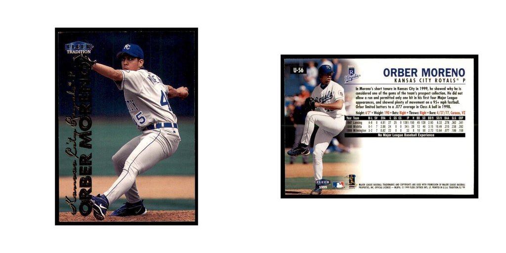 1999 Fleer Tradition Update Orber Moreno Baseball Cards #U-56