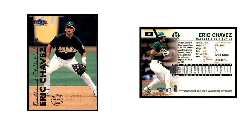 1999 Fleer Tradition Eric Chavez Baseball Cards #70