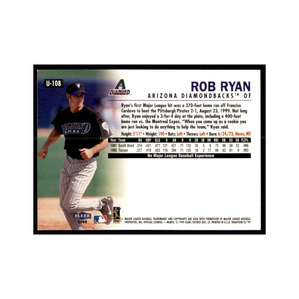 1999 Fleer Tradition Update Rob Ryan Baseball Cards #U-108