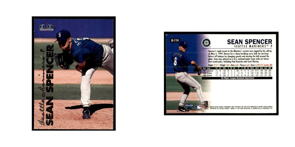 1999 Fleer Tradition Update Sean Spencer Baseball Cards #U-114