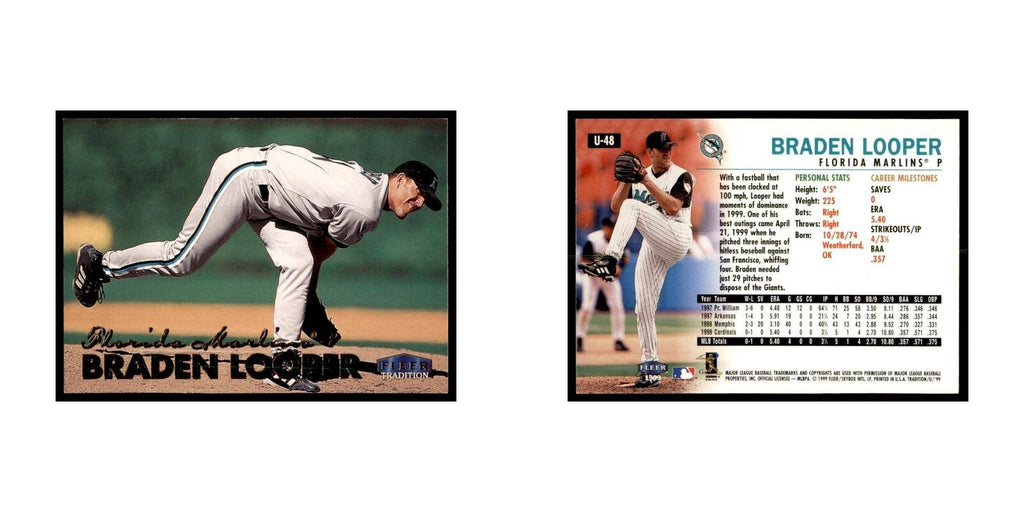 1999 Fleer Tradition Update Braden Looper Baseball Cards #U-48