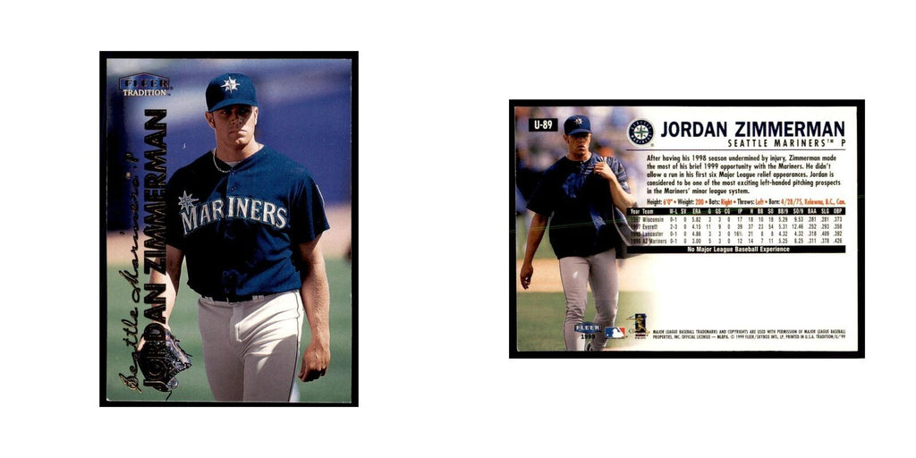 1999 Fleer Tradition Update Jordan Zimmerman Baseball Cards #U-89