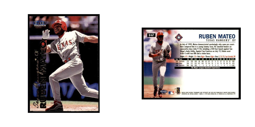 1999 Fleer Tradition Update Ruben Mateo Baseball Cards #U-67