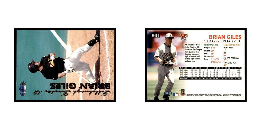 1999 Fleer Tradition Update Brian Giles Baseball Cards #U-134