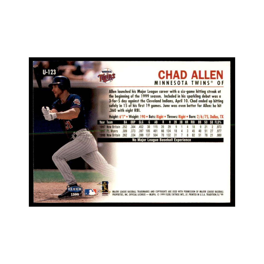 1999 Fleer Tradition Update Chad Allen Baseball Cards #U-123