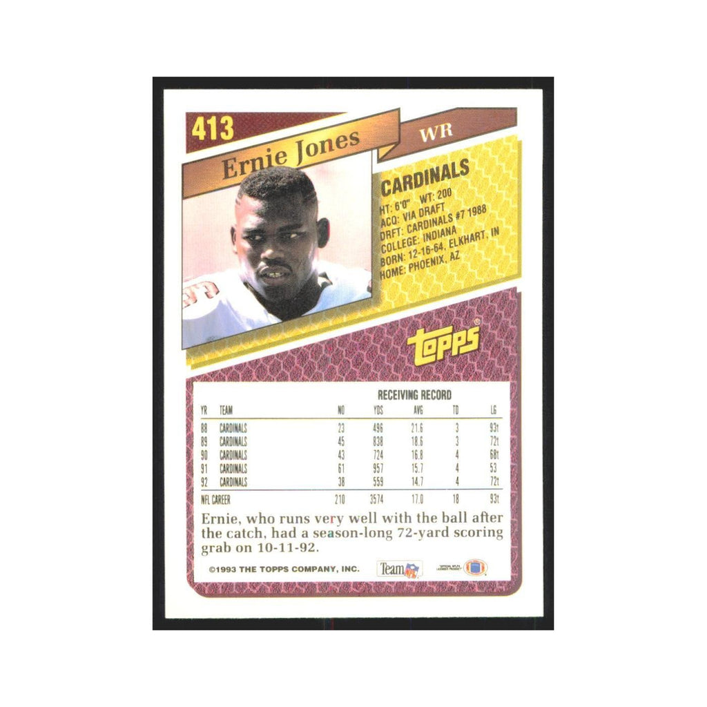 1993 Topps Ernie Jones Phoenix Cardinals #413