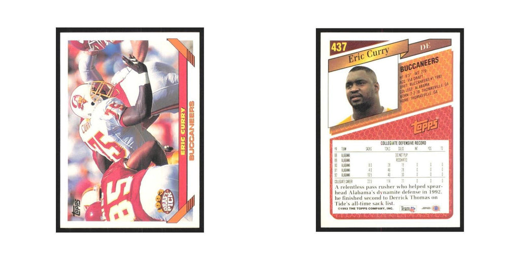 1993 Topps Eric Curry RC Buccaneers #437