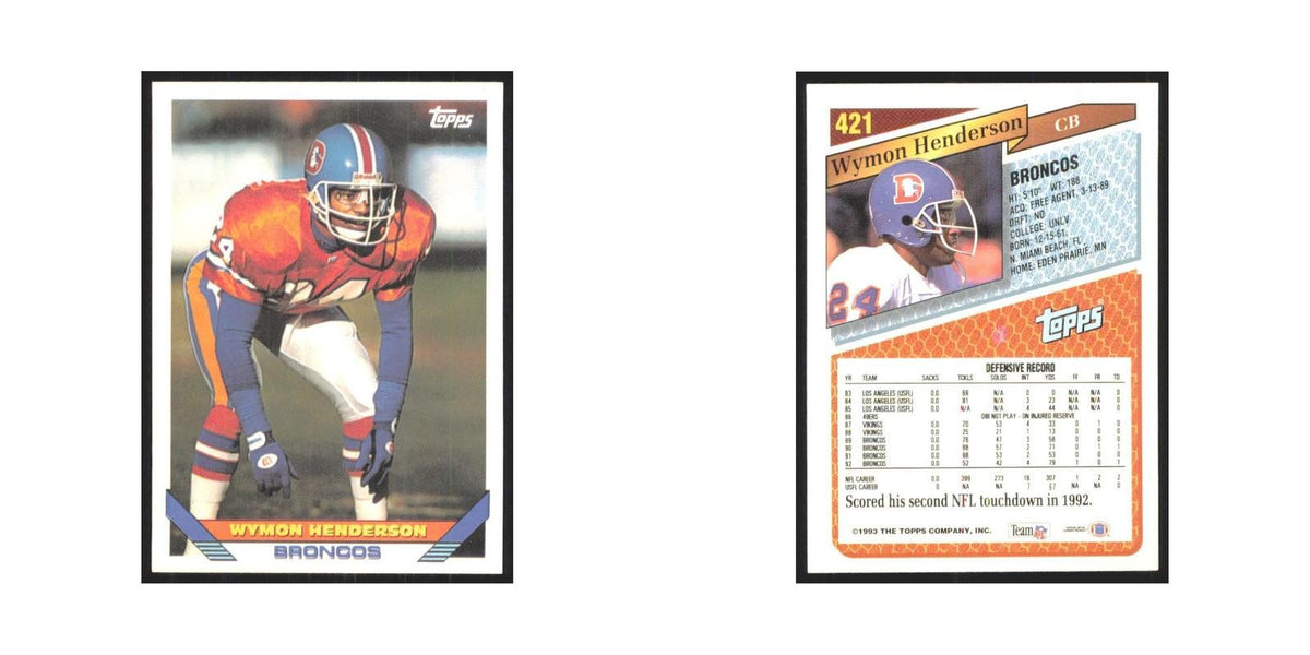 1993 Topps Wymon Henderson Broncos #421
