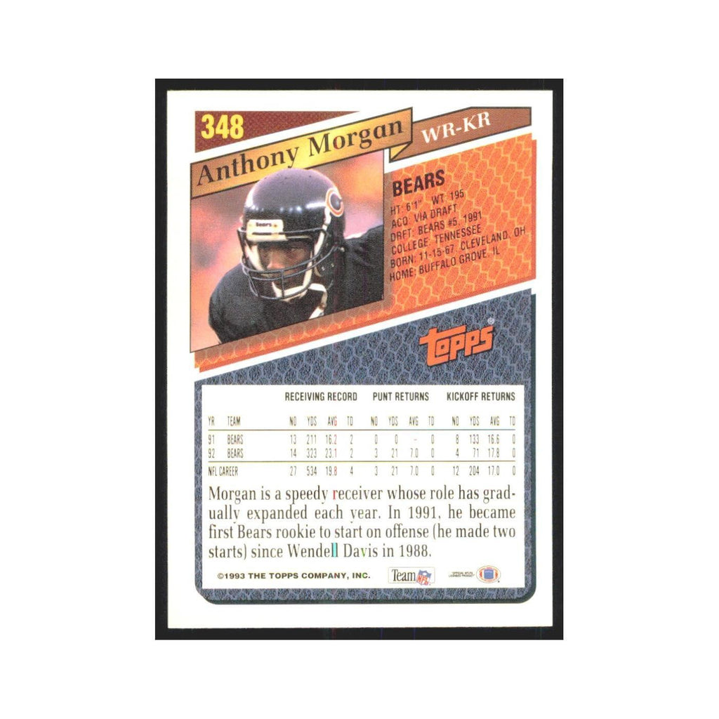 1993 Topps Anthony Morgan Bears #348