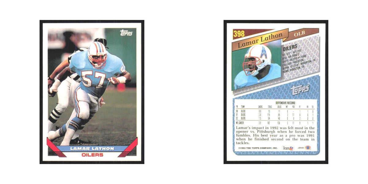 1993 Topps Lamar Lathon Houston Oilers #398