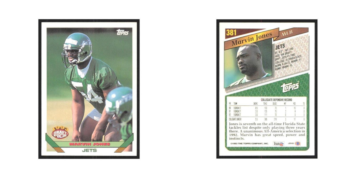 1993 Topps Marvin Jones RC Jets #381