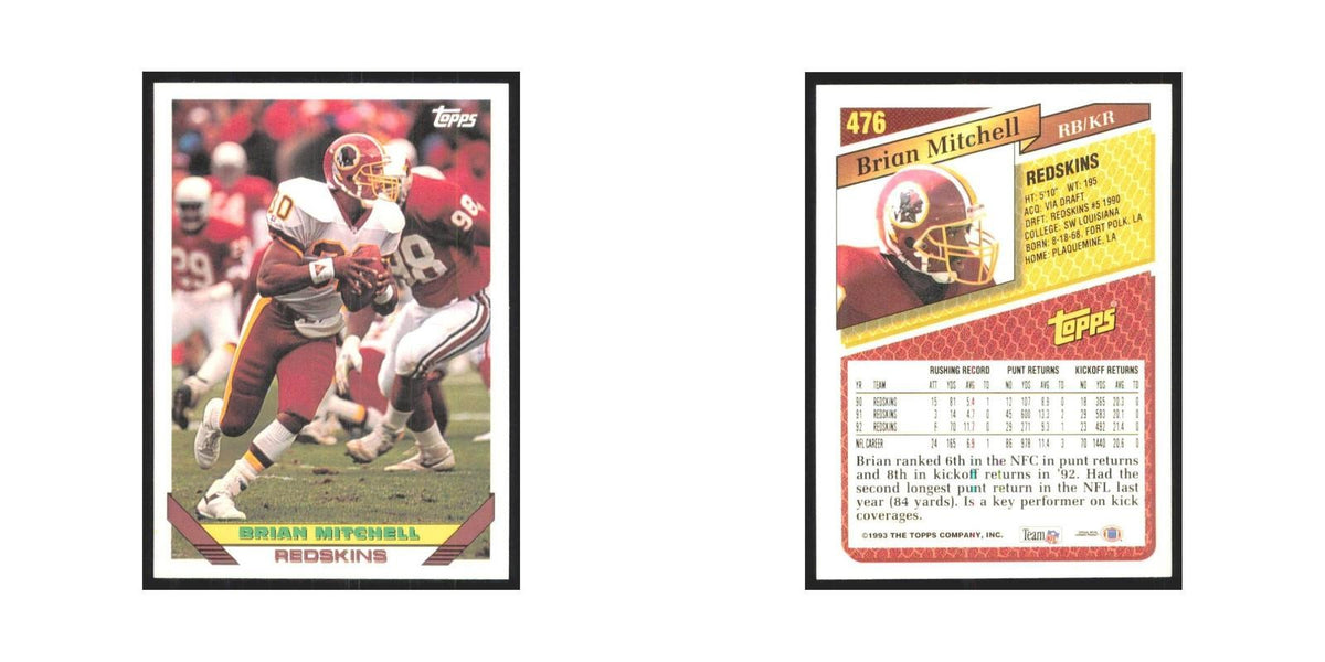 1993 Topps Brian Mitchell Redskins #476