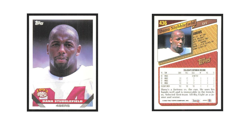 1993 Topps Dana Stubblefield RC 49ers #436