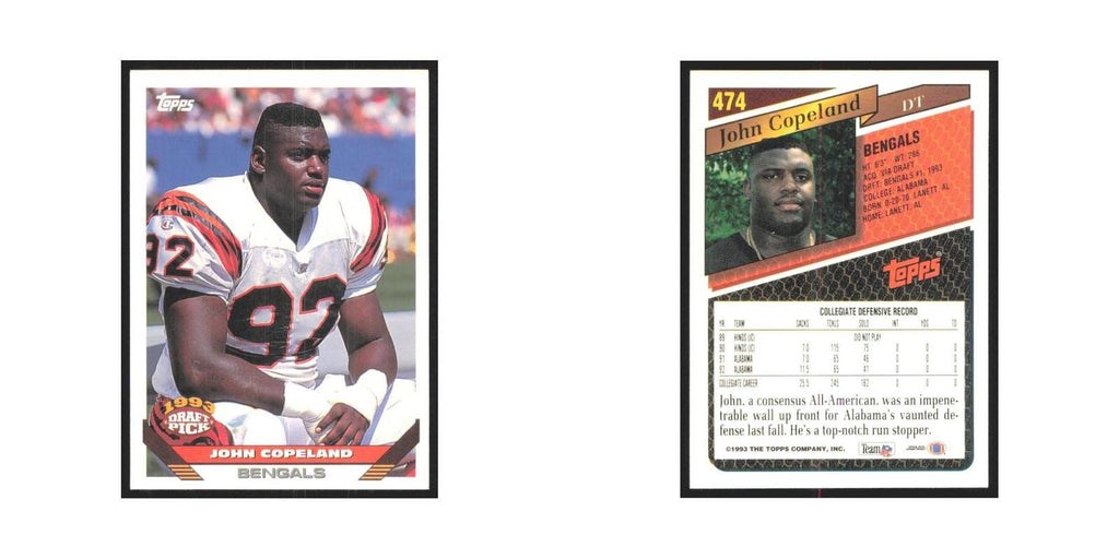 1993 Topps John Copeland RC Bengals #474