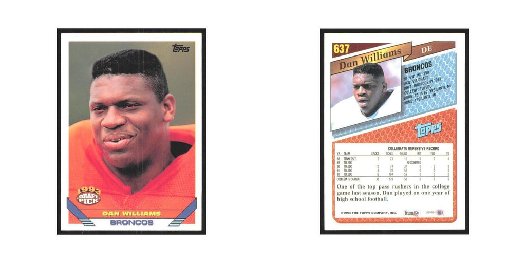 1993 Topps Dan Williams RC Broncos #637