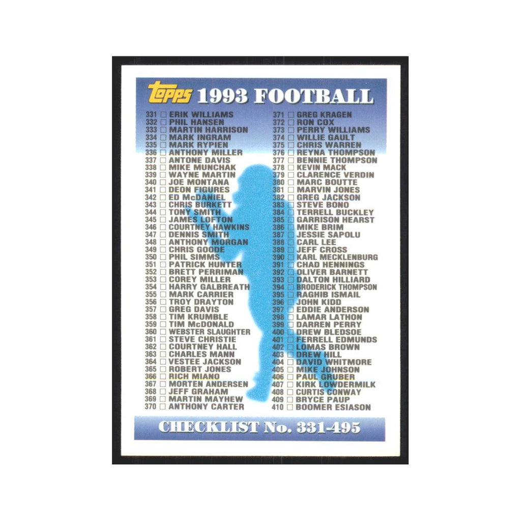 1993 Topps Checklist 330-495 RC #659