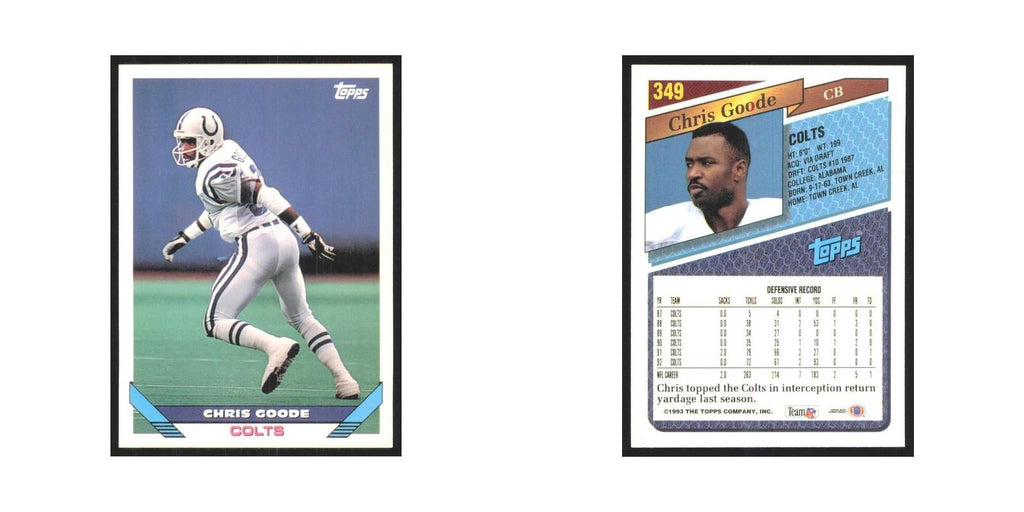 1993 Topps Chris Goode Colts #349