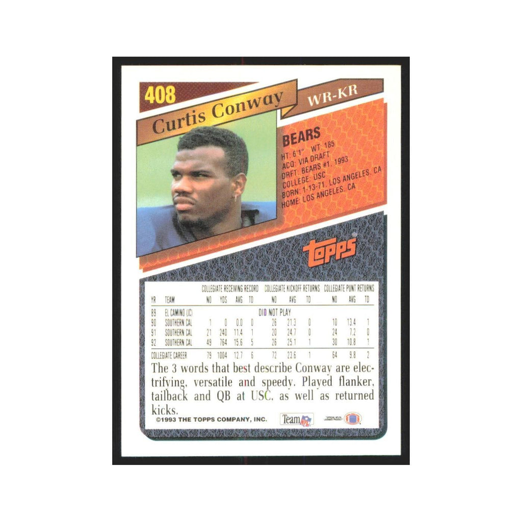 1993 Topps Curtis Conway RC Bears #408