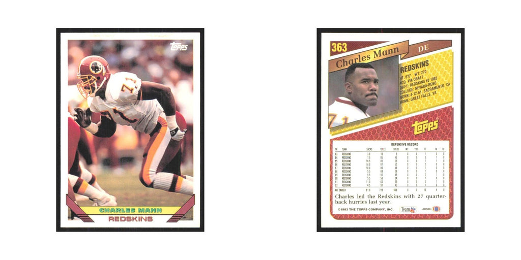 1993 Topps Charles Mann Redskins #363