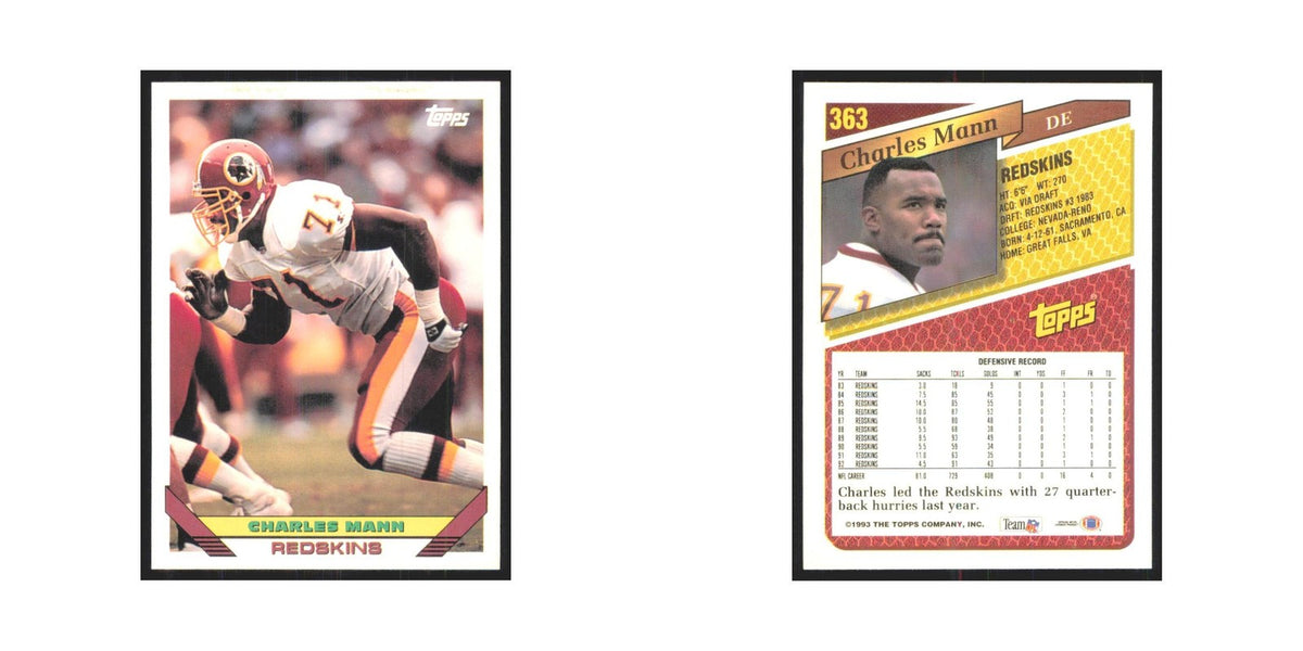 1993 Topps Charles Mann Redskins #363