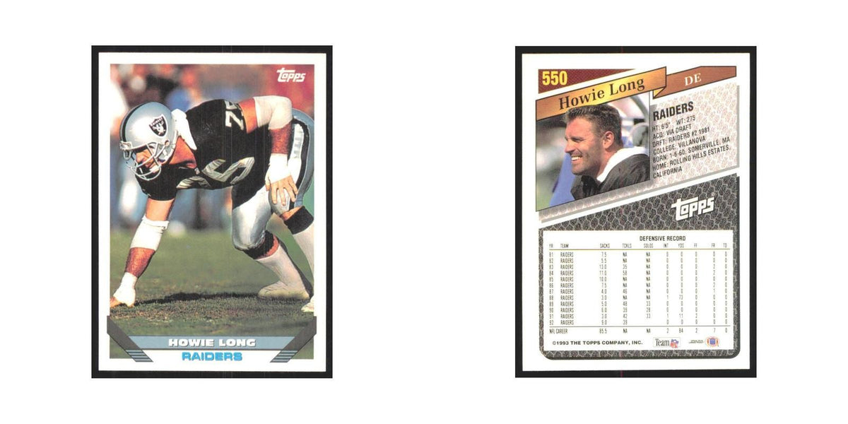 1993 Topps Howie Long Los Angeles Raiders #550