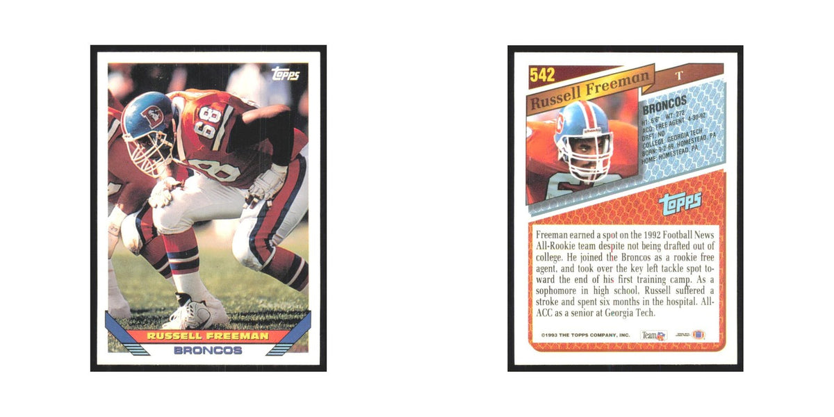 1993 Topps Russell Freeman RC Broncos #542