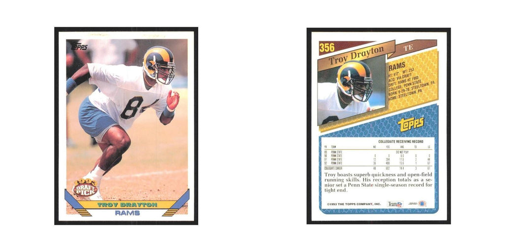 1993 Topps Troy Drayton RC Rams #356