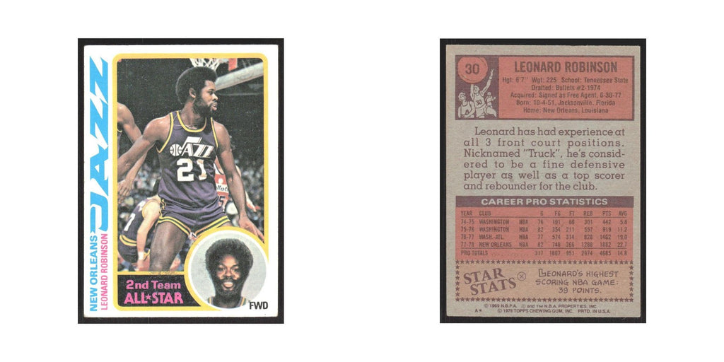 1978 Topps Leonard Robinson New Orleans Jazz #30