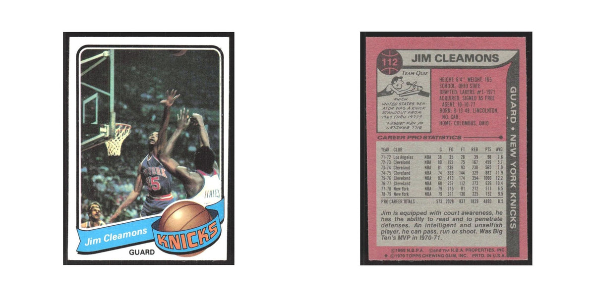 1979 Topps Jim Cleamons Knicks #112