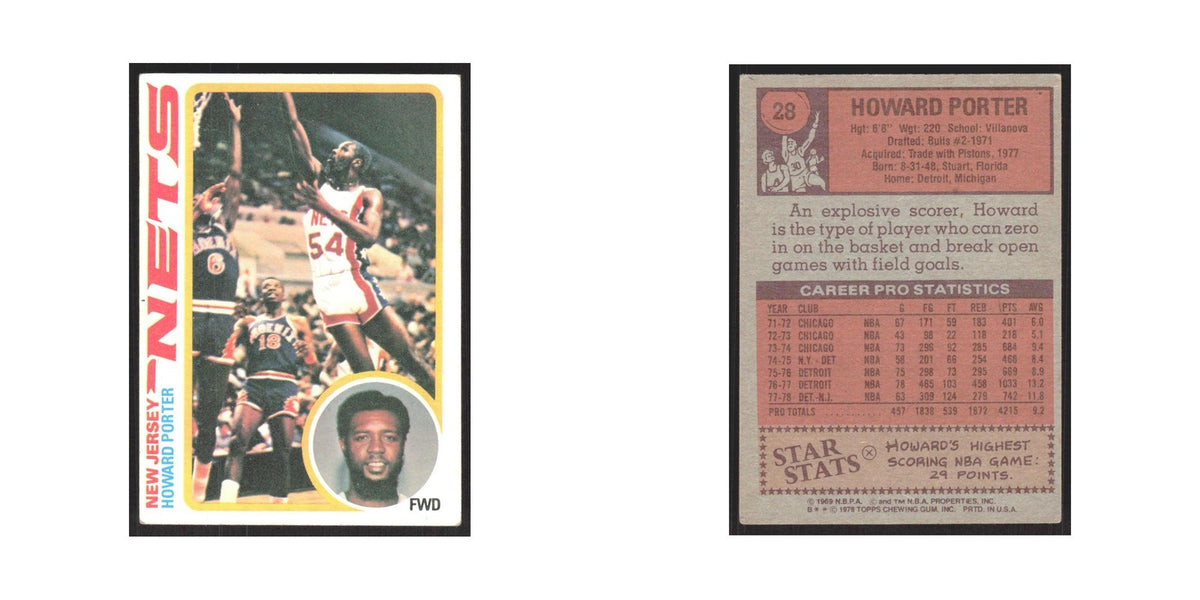 1978 Topps Howard Porter Nets #28