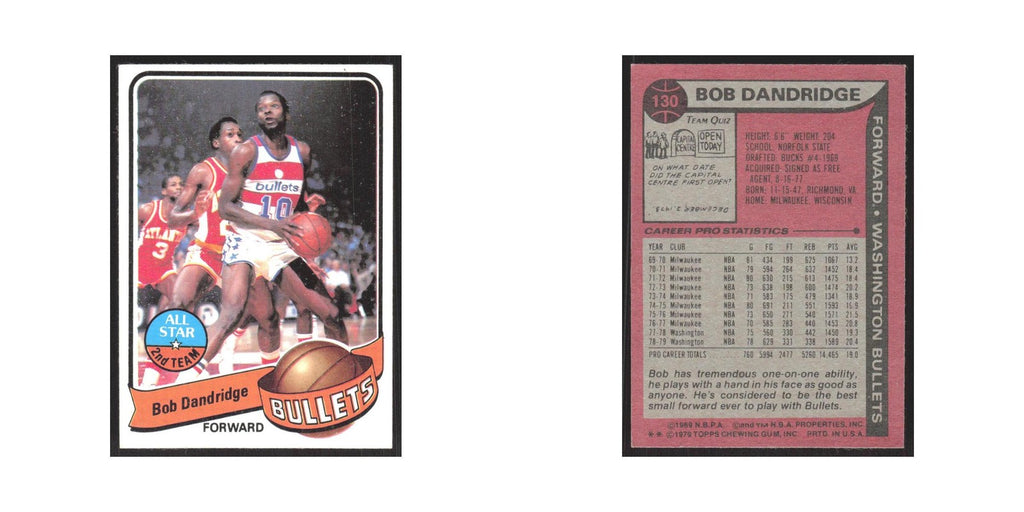 1979 Topps Bob Dandridge Washington Bullets #130