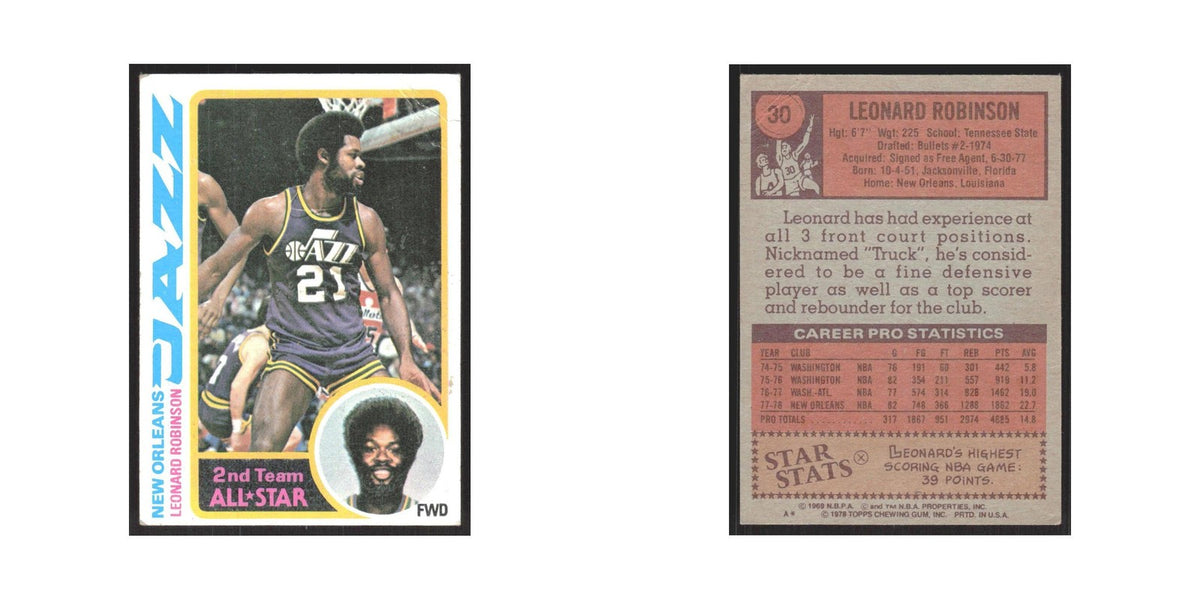 1978 Topps Leonard Robinson New Orleans Jazz #30